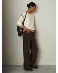 Reiss - Cream & Wool Crew Neck Jumper - Lyst