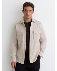 Reiss - Cotton-Twill Twin-Pocket Overshirt With Stretch - Lyst
