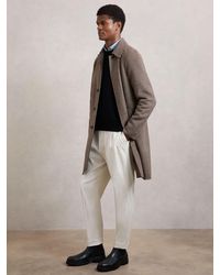 Reiss - Wool-Blend Dogtooth-Check Overcoat - Lyst