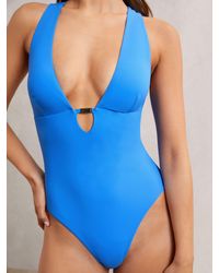 Reiss - Plunge Halterneck Swimsuit - Lyst
