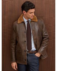 Reiss - Atelier Shearling Leather Jacket - Lyst