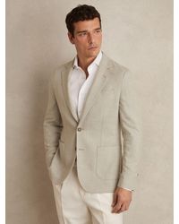Reiss - Slim Fit Single Breasted Blazer With Cotton - Lyst