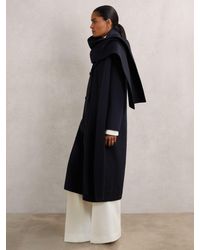 Reiss - Petite Wool-Blend Scarf Blindseam Coat - Lyst