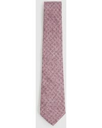 Reiss - Albarese - Dusty Pink Silk Geometric Print Tie, One - Lyst