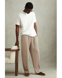 Reiss - Malin - Champagne Elasticated Plisse Trousers - Lyst