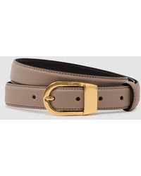 Reiss - Leather Curved-Buckle Belt - Lyst