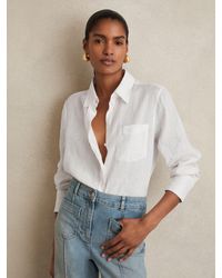 Reiss - Linen Button-Through Shirt - Lyst