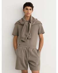 Reiss - Sueded Interlock Jersey Drawstring Shorts - Lyst