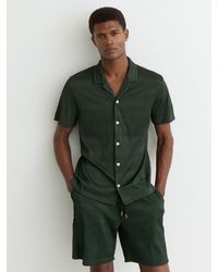 Reiss - Textured-Wave Cuban-Collar Shirt - Lyst