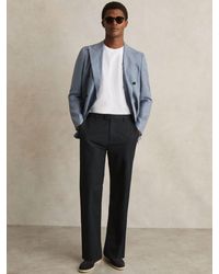 Reiss - Cotton-Linen Relaxed-Fit Trousers - Lyst