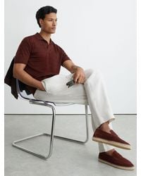 Reiss - Suede Penny Loafer Espadrilles - Lyst