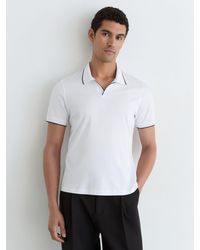Reiss - Air-Water Cotton Tipped Polo Shirt - Lyst