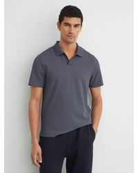 Reiss - Textured Open-Collar Polo Shirt - Lyst