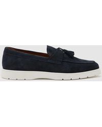 Reiss - Jimmy - Dark Navy Suede Tassel Loafers, Us 12 (uk 11) - Lyst