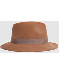 Reiss - Ally - Camel Wool Fedora Hat - Lyst