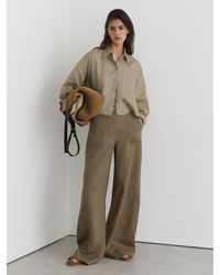 Reiss - Linen Wide-Leg Trousers - Lyst