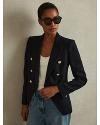 Reiss - Tailored Fit Textured Double Breasted Blazer - Lyst