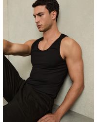 Reiss - Vinnie - Black Cotton Stretch Vest, Xs - Lyst