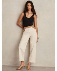 Reiss - Cream & Cotton Straight Jeans - Lyst