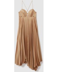 Acler - Pleated Asymmetric Midi Dress - Lyst