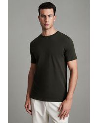 Reiss - Bless - Oxidised Green Cotton Crew Neck T-shirt, S - Lyst