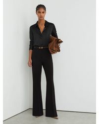 Reiss - Gabi - Black Petite Flared Suit Trousers, Us 4 - Lyst