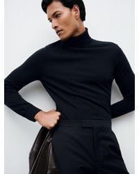 Reiss - Caine - Navy Merino Wool Rollneck, Uk X-small - Lyst