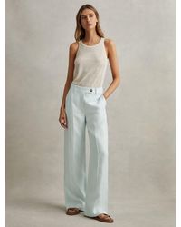 Reiss - Petite -Linen Wide Leg Suit Trousers - Lyst