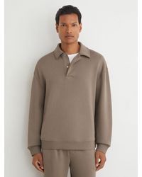 Reiss - Premium Interlock Relaxed Polo Sweatshirt - Lyst