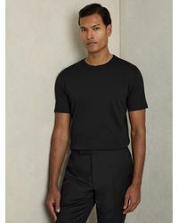 Reiss - Bless - Black Cotton Crew Neck T-shirt, Small - Lyst