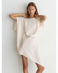 Reiss - Asymmetric Drape Mini Dress - Lyst