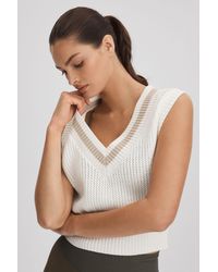The Upside - Knitted Cotton Cropped Vest - Lyst
