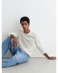 Reiss - Wool-Blend Rib-Detail Crew-Neck Jumper - Lyst