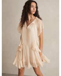 Reiss - Lexie Ruffle Mini Dress, Light - Lyst
