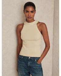 Reiss - Lacey Rib Knit High Neck Vest - Lyst