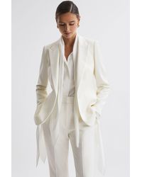 Reiss - Mila - Off White Tailored Fit Single Breasted Wool Suit Blazer - Lyst