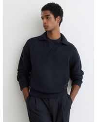 Reiss - Wool-Blend Open-Collar Jumper - Lyst