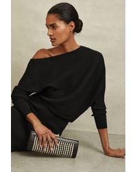 Reiss - Lara Off-the-shoulder Stretch-knit Midi Dress - Lyst
