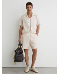 Reiss - Cotton-Blend Side-Tape Crochet Shorts - Lyst