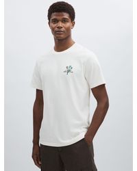Les Deux - Ivory Print 100% Cotton Café Print T-shirt - Lyst