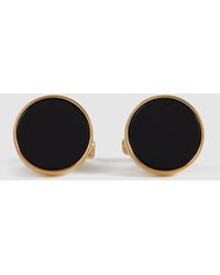 Reiss - Round Onyx Cufflinks - Lyst