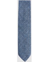 Reiss - Levanzo - Airforce Blue Silk Textured Polka Dot Tie, - Lyst