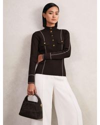 Reiss - Contrast-Stitch Knit Top - Lyst
