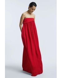 ATELIER - Italian Fabric Strapless Maxi Dress - Lyst