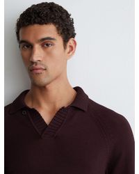 Reiss - Cotton Open-Collar Polo Jumper - Lyst