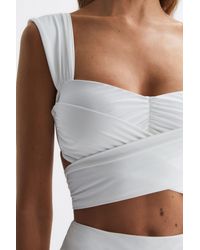 Reiss - Cristina - White Wrap Design Bikini Top, Us 0 - Lyst