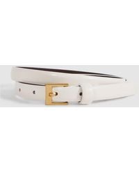 Reiss - Holly - Off White Thin Leather Belt, S - Lyst