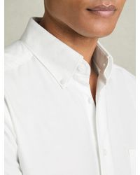Reiss - Greenwich - White Soft Wash Button Down Oxford Shirt, S - Lyst