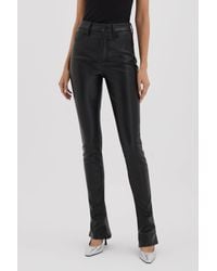 GOOD AMERICAN - Good Black Good Faux Leather Slim Bootcut Trousers - Lyst