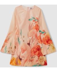 LEO LIN - Leoen Blend Printed A-Line Mini Dress - Lyst